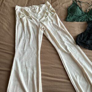 Cut Out Bell Bottom Pants